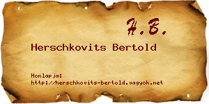 Herschkovits Bertold névjegykártya